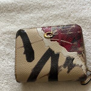 Coach Artistic Print Wallet - Red, Black, Tan